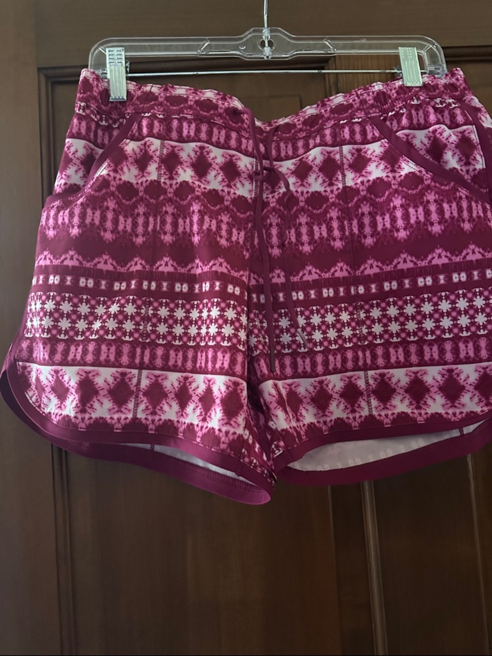 Lands' End Magenta Patterned swim Shorts